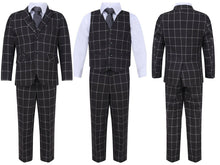 Load image into Gallery viewer, Grey Tweed Checked Suit - 5 Piece