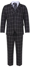 Load image into Gallery viewer, Grey Tweed Checked Suit - 5 Piece