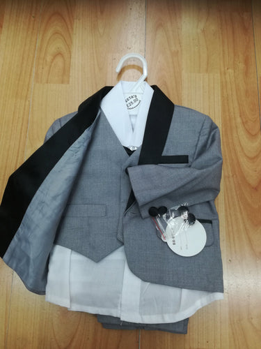 Baby Boys Grey Tuxedo Suit