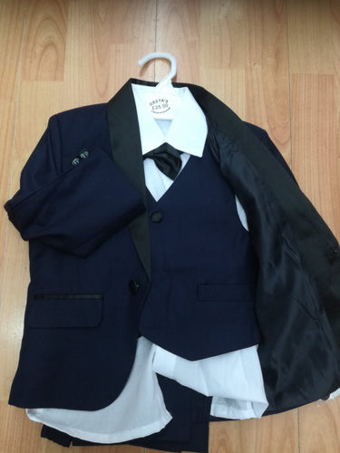 Baby Boys Navy Tuxedo Suit