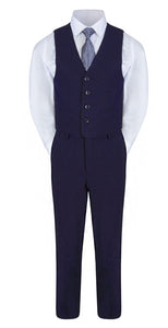 Navy Blue Suit - 5 Piece - Waniwarehouse