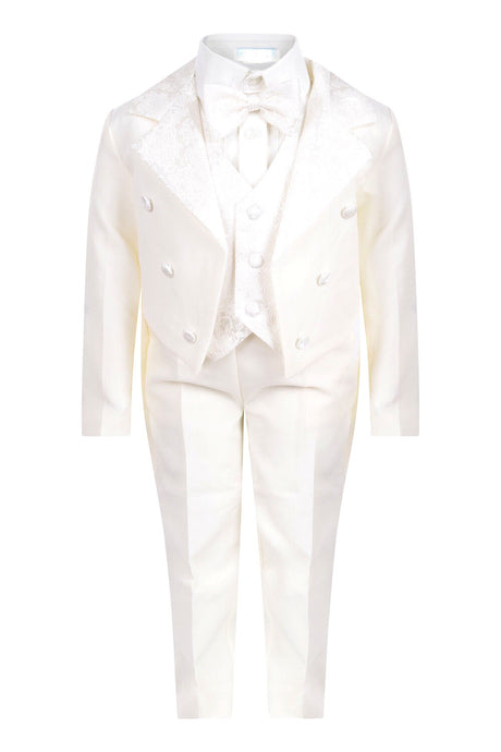 Tuxedo 5 Piece - Cream Slim Fit Suit Boys 3 Months - 5 Years