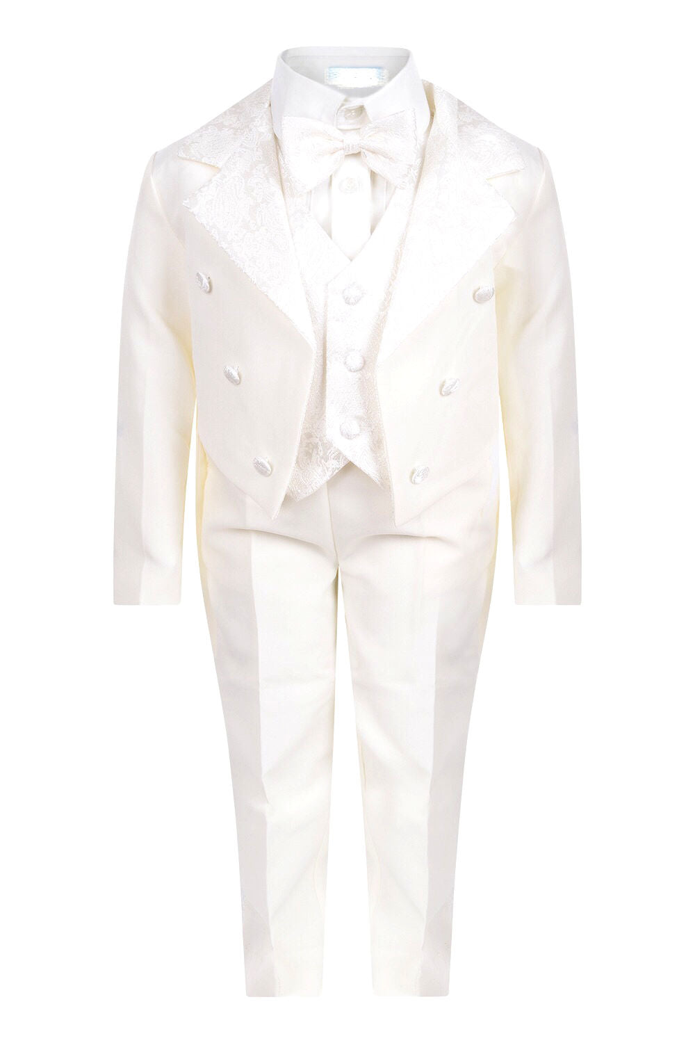 Tuxedo 5 Piece - Cream Slim Fit Suit Boys 3 Months - 5 Years