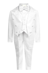 Tuxedo 5 Piece - White Slim Fit Suit Boys 3 Months - 5 Years