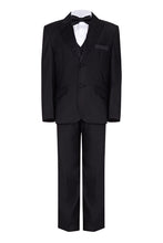 Load image into Gallery viewer, Boys Black Tuxedo, Boys Dinner Suit, Boys Slim Fit Suit, James Bond Suit - Waniwarehouse