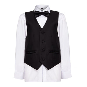 Boys Black Tuxedo, Boys Dinner Suit, Boys Slim Fit Suit, James Bond Suit - Waniwarehouse